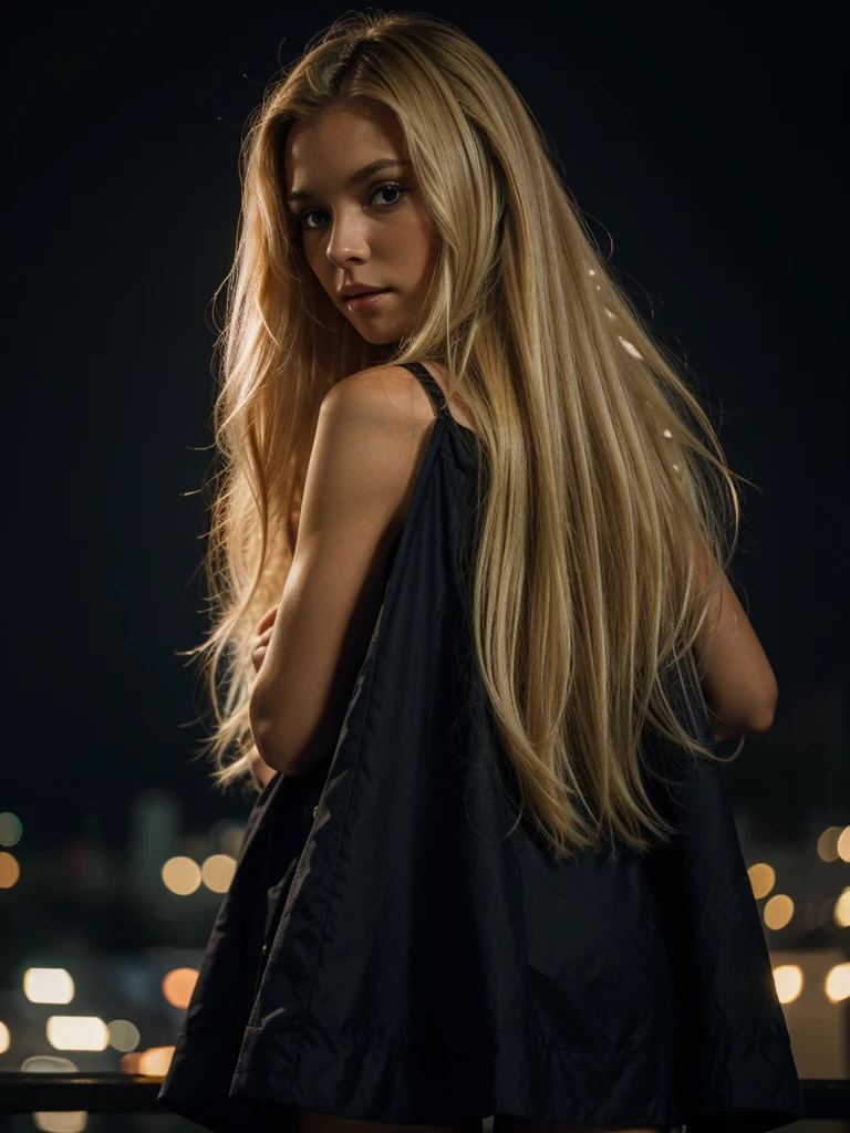 Best quality, 4K picture quality, Night's Solitude blonde girl clotches,