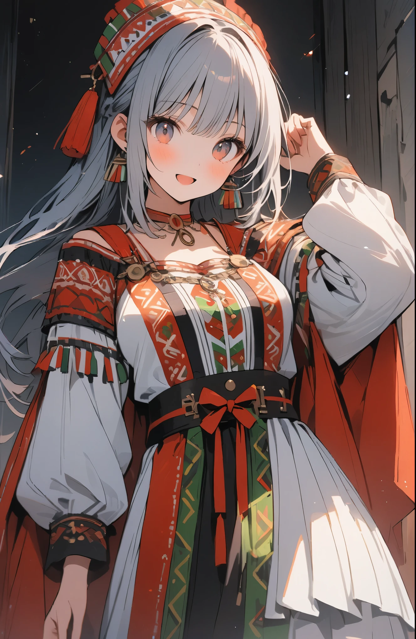 Very detailed、Very absurd、超High resolution, Attention to detail, high quality, High resolution, 最high quality, 4K, 8K,Bulgarian national costume、Sukuman