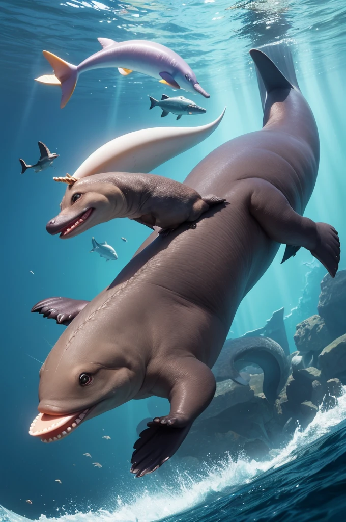 The fusion of a platypus, a unicorn and a megalodon