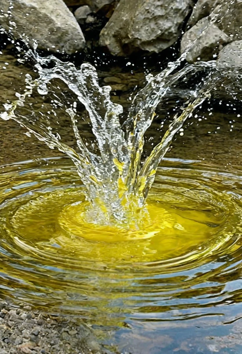 score_9, score_8_up, score_7_up, score_6_up, (water flowing into water:1.5), splitshot, stream of yellow water, water into water, turbulence, realflow, yellow water, watereffects, creating splashes
