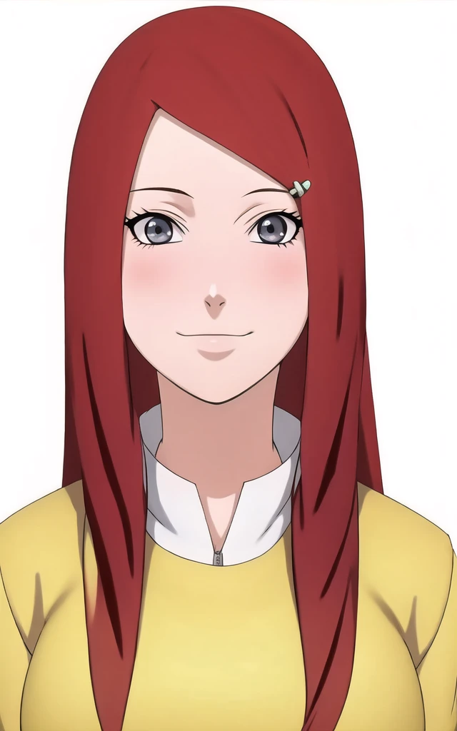 full body, uzumaki kushina, Kushina Uzumaki, masterpiece, high quality, UHD Quality, 4k Quality, perfect, perfection, perfect all,
long red hair, hair ornament, swept bangs, gray eyes, hairclip, perfect face, perfect body, perfect hair, expressive eyes, Soft smile, perfect waist, blushing, naked