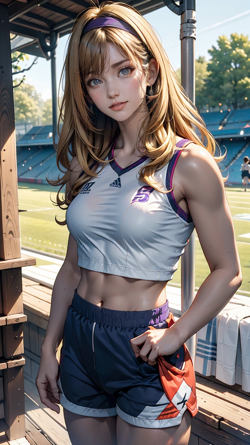locker room,track suit,(Thin type:1.5),(large breasts),(random hairstyle),(Highest image quality,(8K), Ultra-realistic, Best Quality, High quality, High Definition, high quality texture, high detailing, Beautiful detailed, fine detailed, extremely details CG, Detailed texture, realistic representation of face, masterpiece, presence)