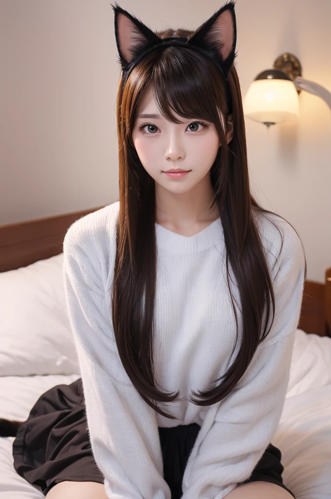 randome pose、top-quality、超A high resolution、(Photorealsitic:1.5)、女の子1人、Sweaters、(The long-haired:1.2)、(huge-breasted:1.2)、ryokan、looking at viewert、a closeup、full body Esbian、Nasty eyes、embarassed face、bathrobe