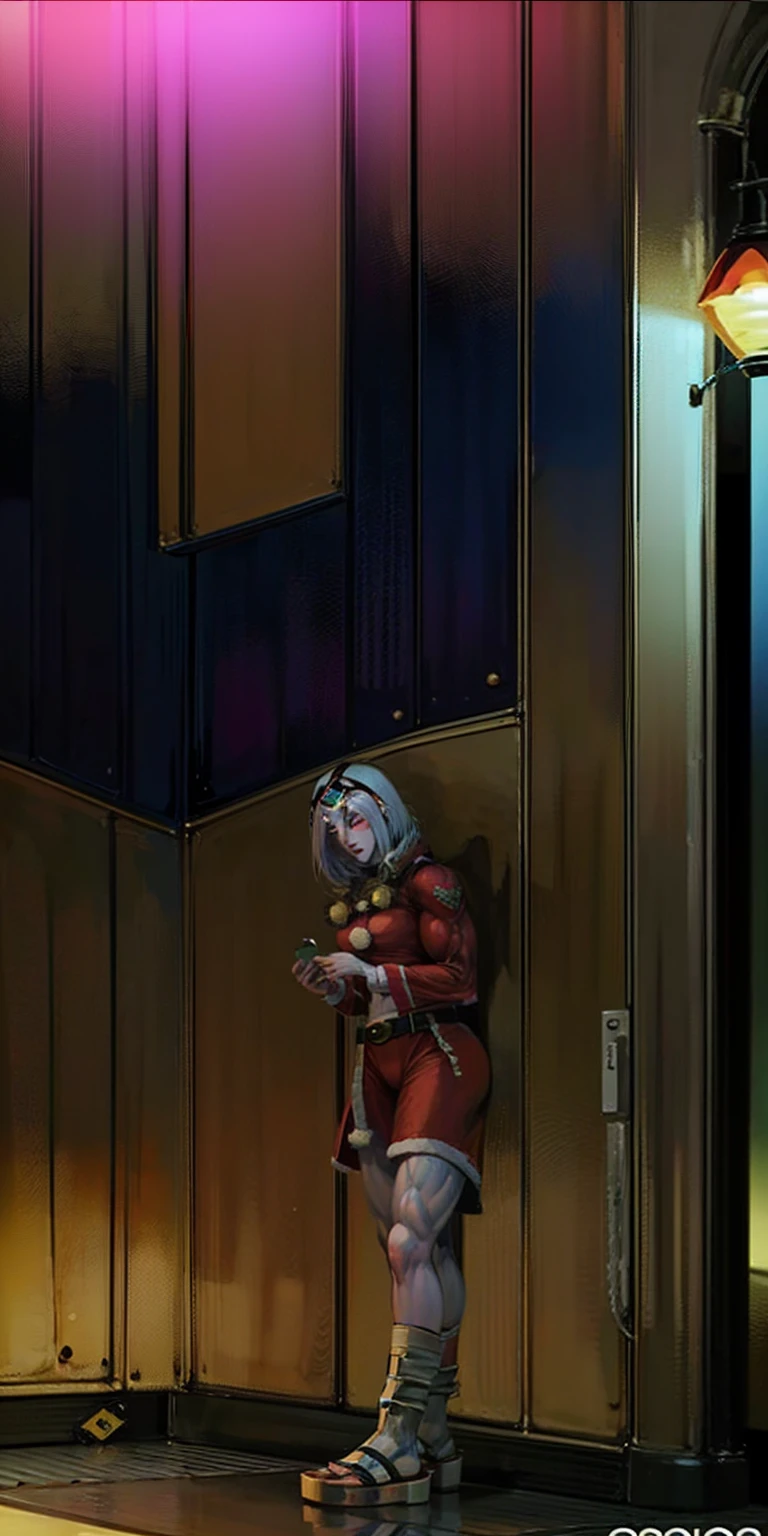 (((1 girl))), (Cassia Orsellio), (short white hair), (Red eyes), , (((wearing a sexy Santa suit))), (Full body view), (in the motel room), (((slender, muscular legs))), thin waist, Stomach Muscles, big ass, (((Full body photo))), black high heel shoes, (standing with one eye closed and showing her very sensual tongue), (((very sensual expression))), (HDR), eye reflection, extended eyes, extended eyes, moody, cheered up, minimalism, cheered up style, ray tracing, cinematic lighting, cinematic lighting, shine, shine, jpeg artifacts, bright light, rays of god, ray tracing, drop shadow, panorama, Sony FE, from behind, below, below, UHD, piece of teacher, necessary, necessary, anatomically correct, super detail, high quality , Best Quality , very high, 16k