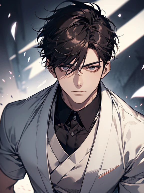 Ultra Detail,Haig Quality,sketch,1male,matured male,30 years, Beautiful face,(black short hair),Handsome men,Pearl skin,White short sleeved shirt,drooping eyes,japanese high school,Dynamic Angle,Japan Anime,Whole body,face forward