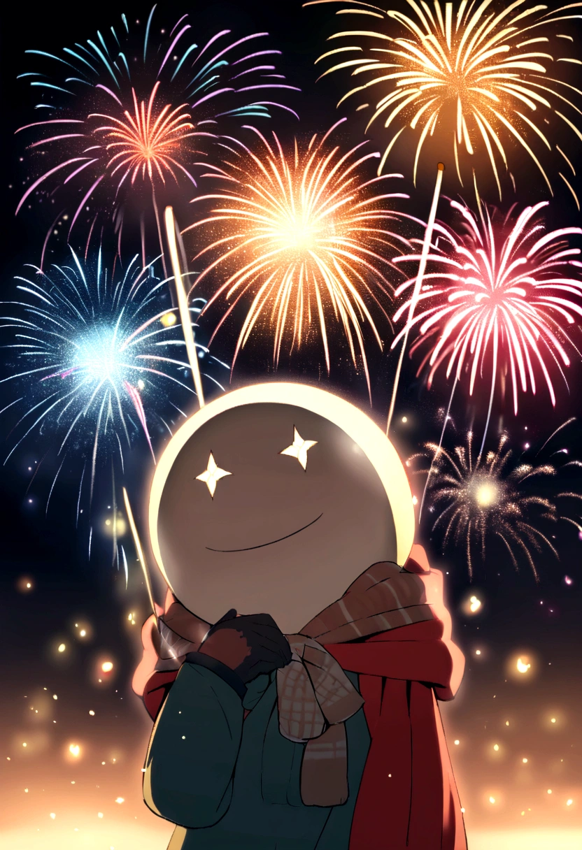 ((firework)), No background, 球状のfirework, Complex and shining atmosphere, Magic Particles, New Year&#39;s Eve, Sparks and liquid fires, 大きなfireworkが1つ,Magic Particles, Luminous sphere, Magic Particles in the air, Spherical lightning, sparkling in the air,colorful,日本のfirework