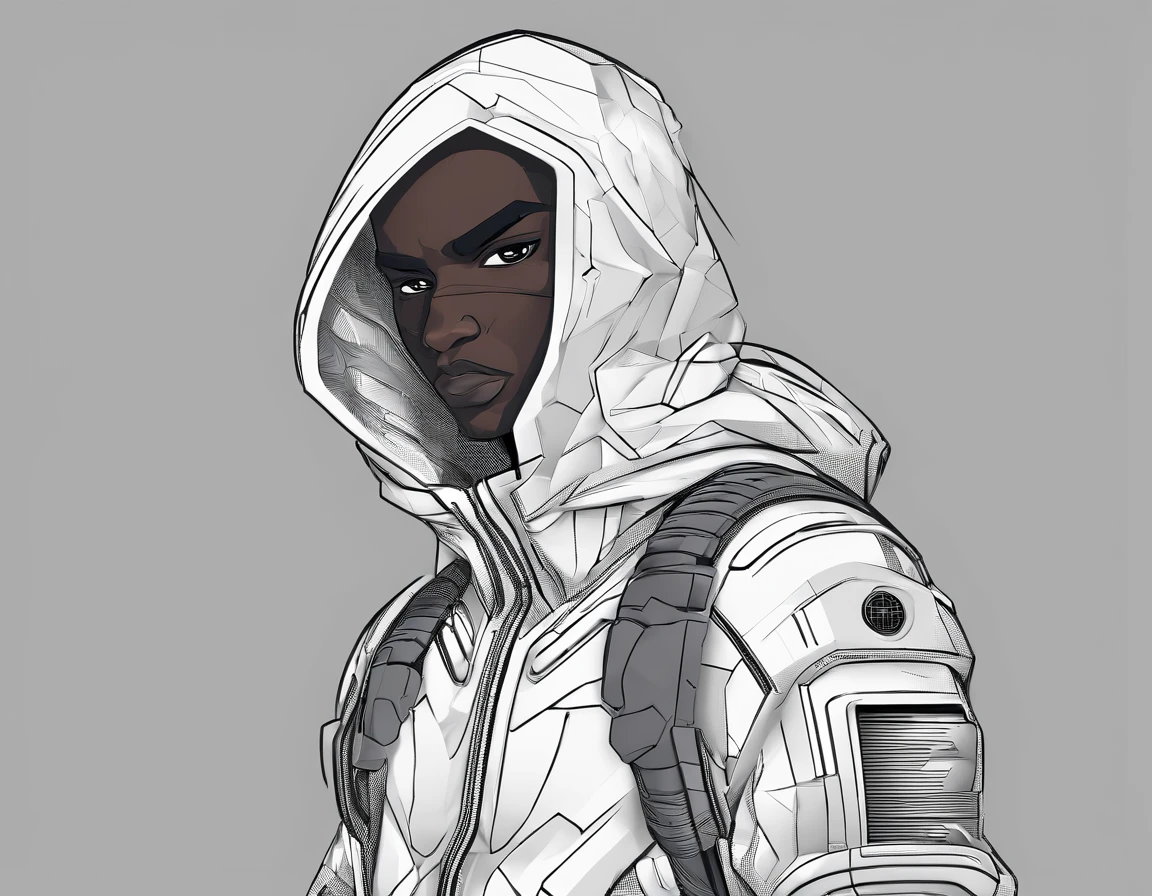 A 20 year old boy, dark-skinned, with a hood, which is having spontaneous combustion.