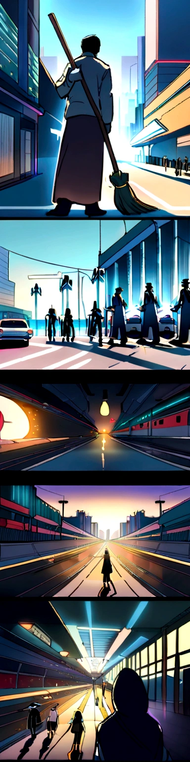 (Tafah, clarification, Best quality:1.2), Hinge, complicated, 8 kilos, Human development report, Cinema lighting, Intense focus, picture, , (Dragon, Dragon holding broom, holding broom, Dragon sweeping road with broom:1.2), broom, Multiple Suites, , Hinge background, road, (Cyberpunk city:1.2), Cars, the people, Citizens, Passersby, Peaceful life,