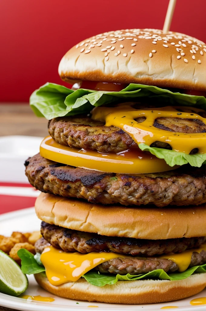 I would like to create a logo that says Beto burger grill with a hamburger with chicharrón and meat in the background, the background is creative and it is extremely realistic.