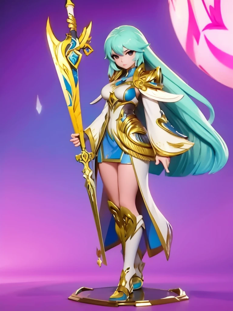 Seizo Watase style, Simple Line Initialism,Abstract art, 3d character, colorful hearts ,(((The most beautiful girl of all time))), (full body 1.2), only girl, long hair, sky background, 20 year old, full body, (((8k))), (((3d)), double sword
