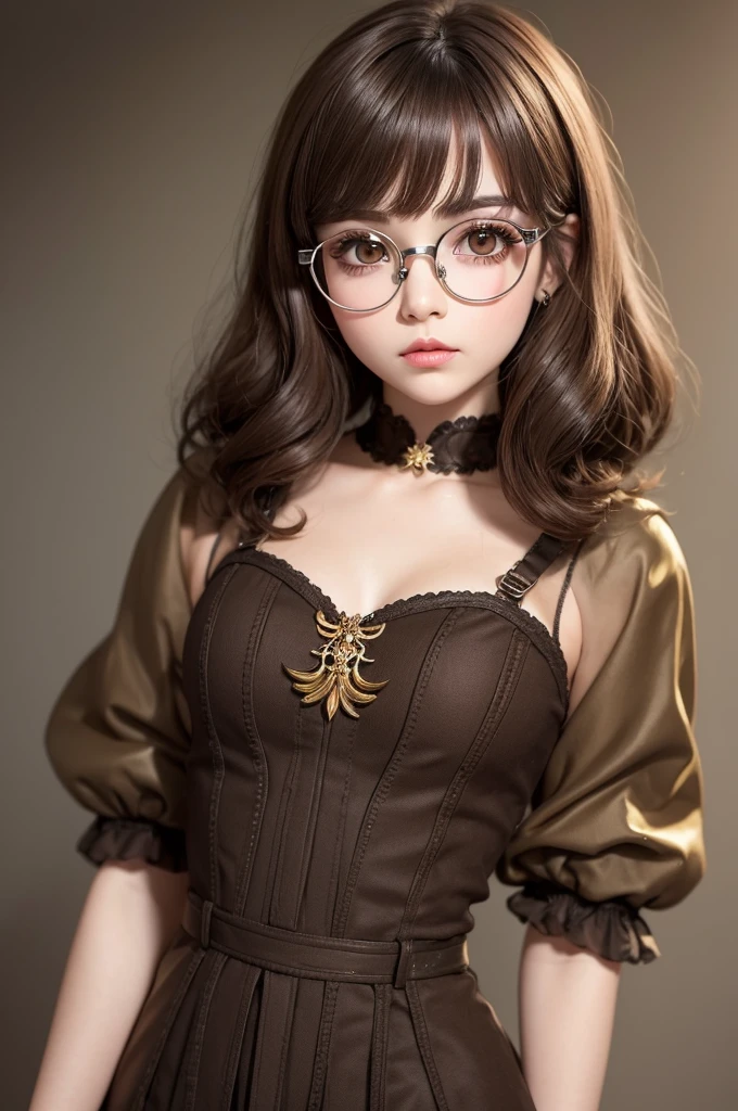 Masterpiece, art by Ed Binkley Portrait of a mysterious steampunk woman with monocle goggles and intricate mechanical elements on her face, set against a Victorian London backdrop. (photorealistic, detailed, close-up shot, trending on artstation) , realistic, perfect quality , intricated details, detailed background, cinematic lights,