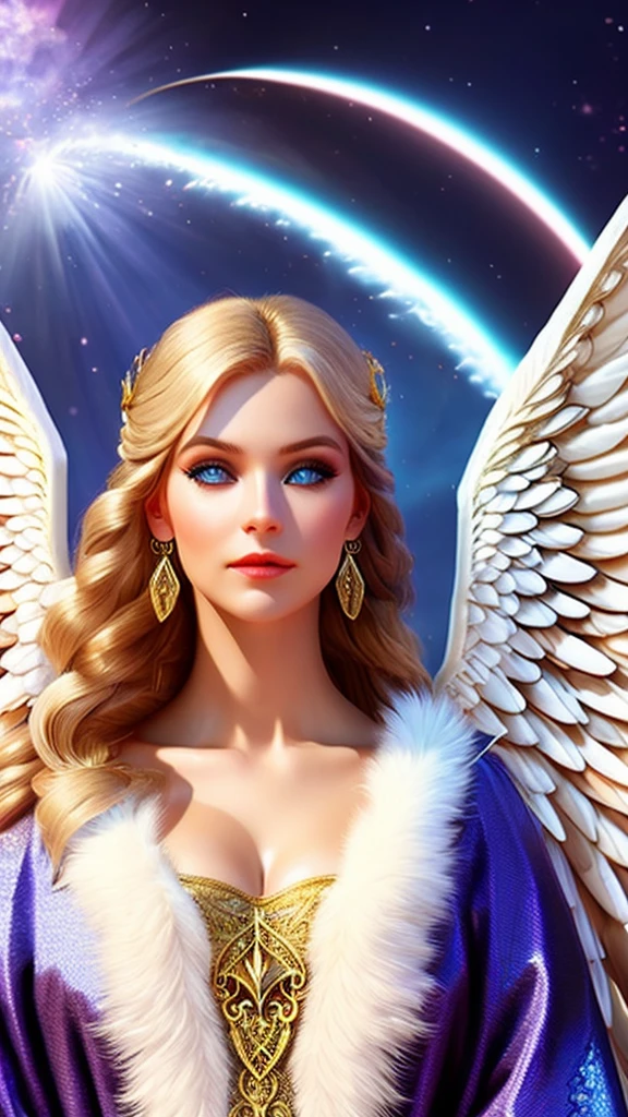 a funny old angel, beautiful detailed eyes, beautiful detailed lips, extremely detailed face and features, long eyelashes, detailed feathery wings, intricate angelic robes, serene expression, glowing celestial aura, (best quality,4k,8k,highres,masterpiece:1.2),ultra-detailed,(realistic,photorealistic,photo-realistic:1.37),cinematic lighting, warm color palette, heavenly atmosphere, angelic concept art