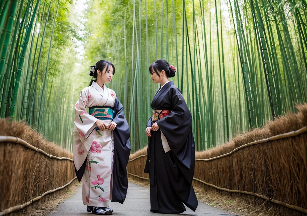 bamboo forest Kyoto Kimono Girls Reality Images