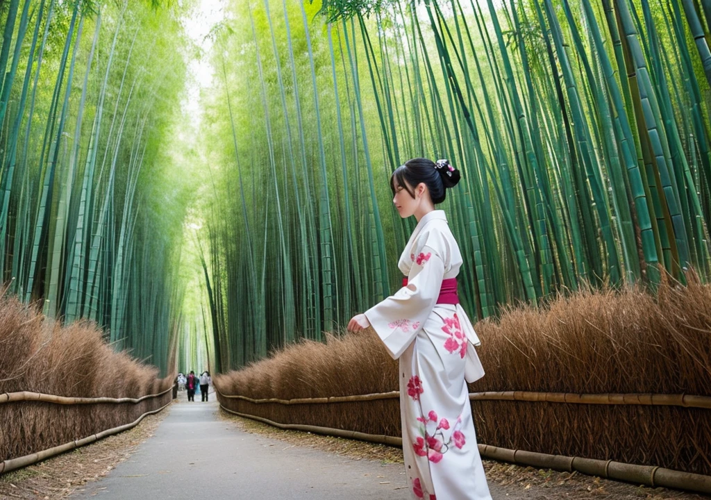 bamboo forest　Kyoto　Kimono Girls　Reality Images　