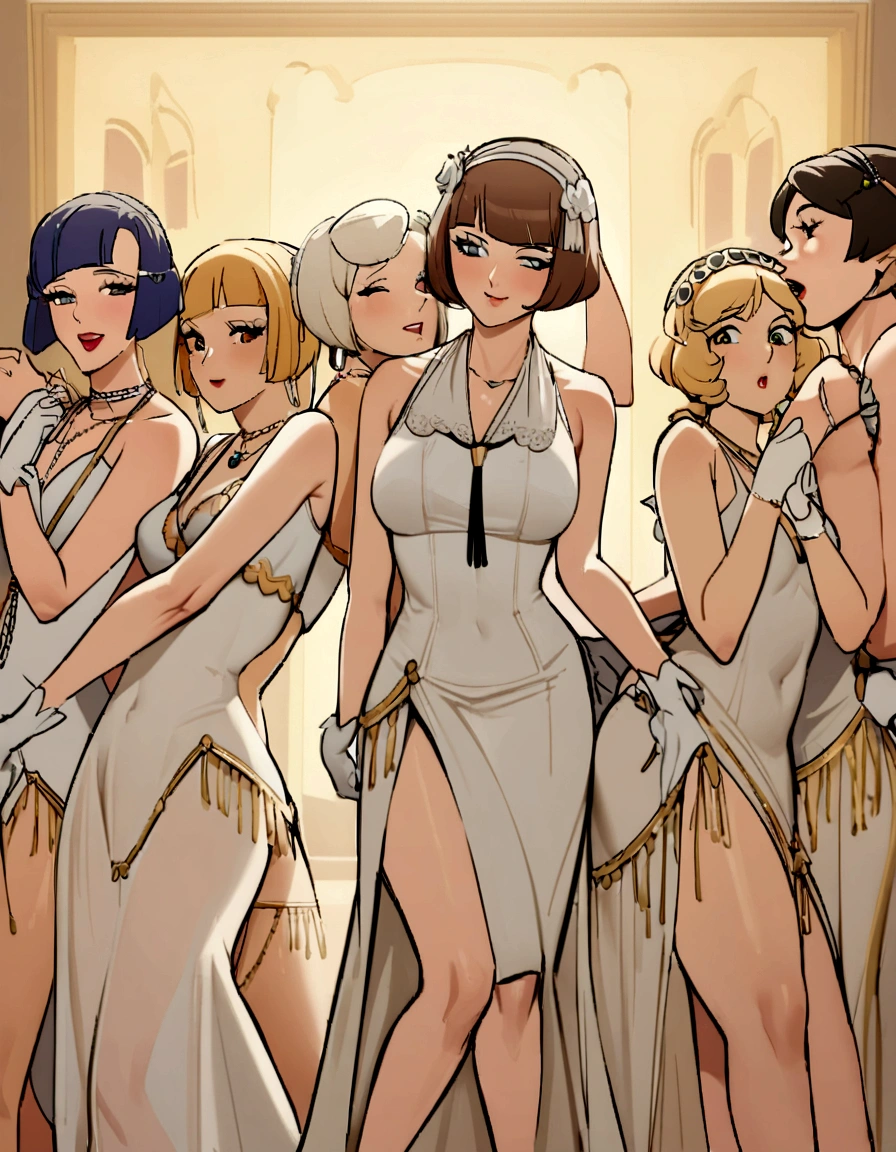 Capture the Roaring Twenties: Showcase the vibrancy and exuberance of the 1920s Flapper era with a lively group shot of Flappers dancing the Charleston.