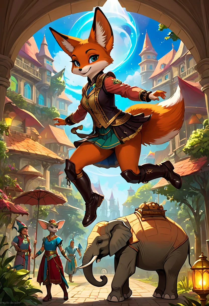 A magical humanoid race that i s mish mash og a humna, fox, elephant, tortoise.
