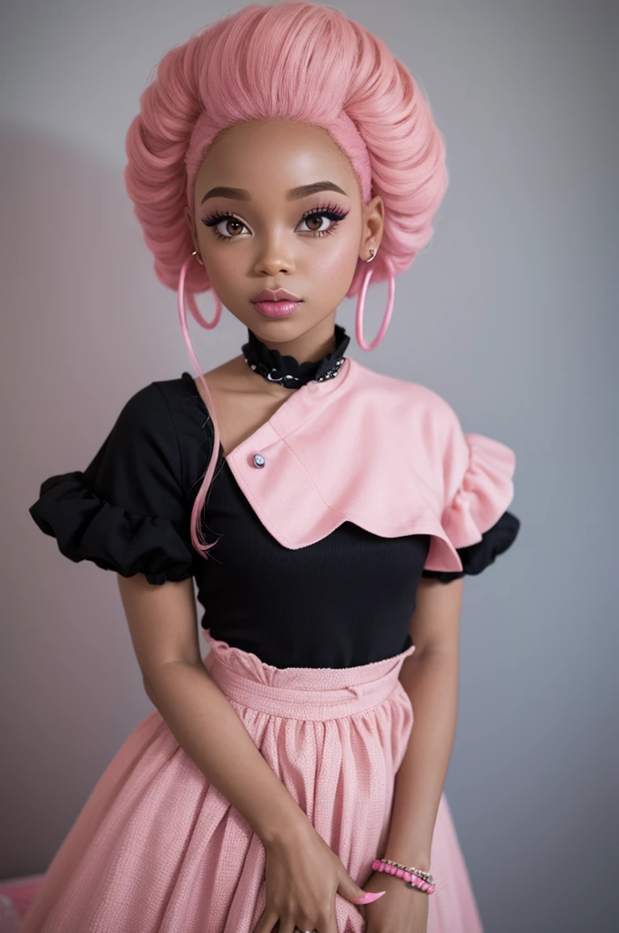 Black Disney doll with pink hair