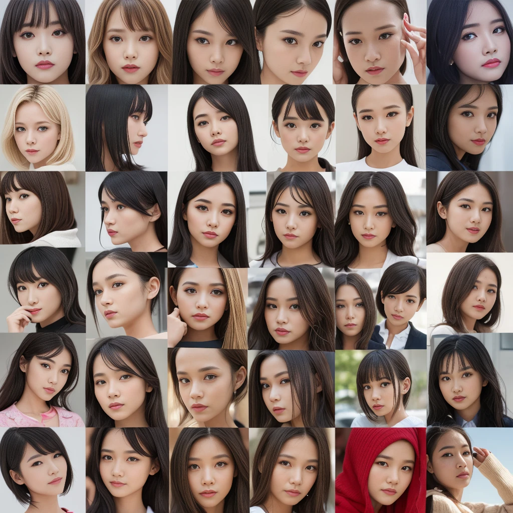 Girls with various expressions、、20 types、30 types、Angry expression、Surprised expression、Crying expression、A dreamy look、Sad expression、smile、Face only