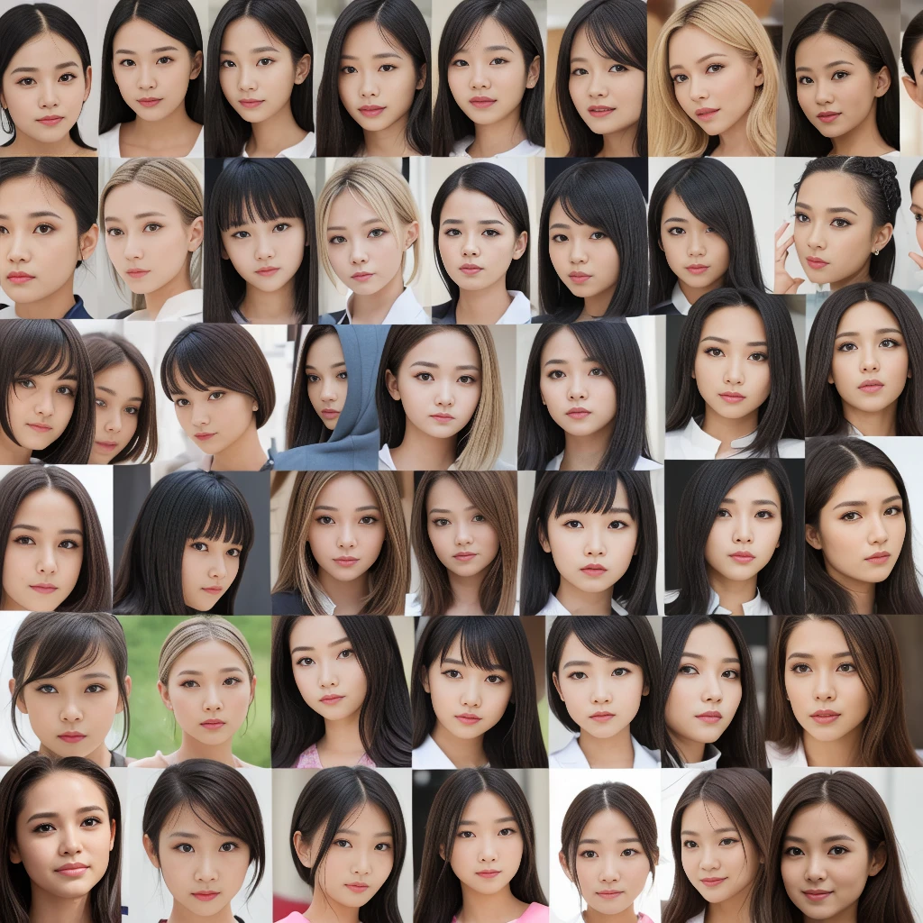 Girls with various expressions、、20 types、30 types、Angry expression、Surprised expression、Crying expression、A dreamy look、Sad expression、smile、Face only