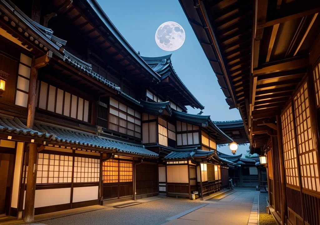 full moon　Kyoto scenery　Reality Images　