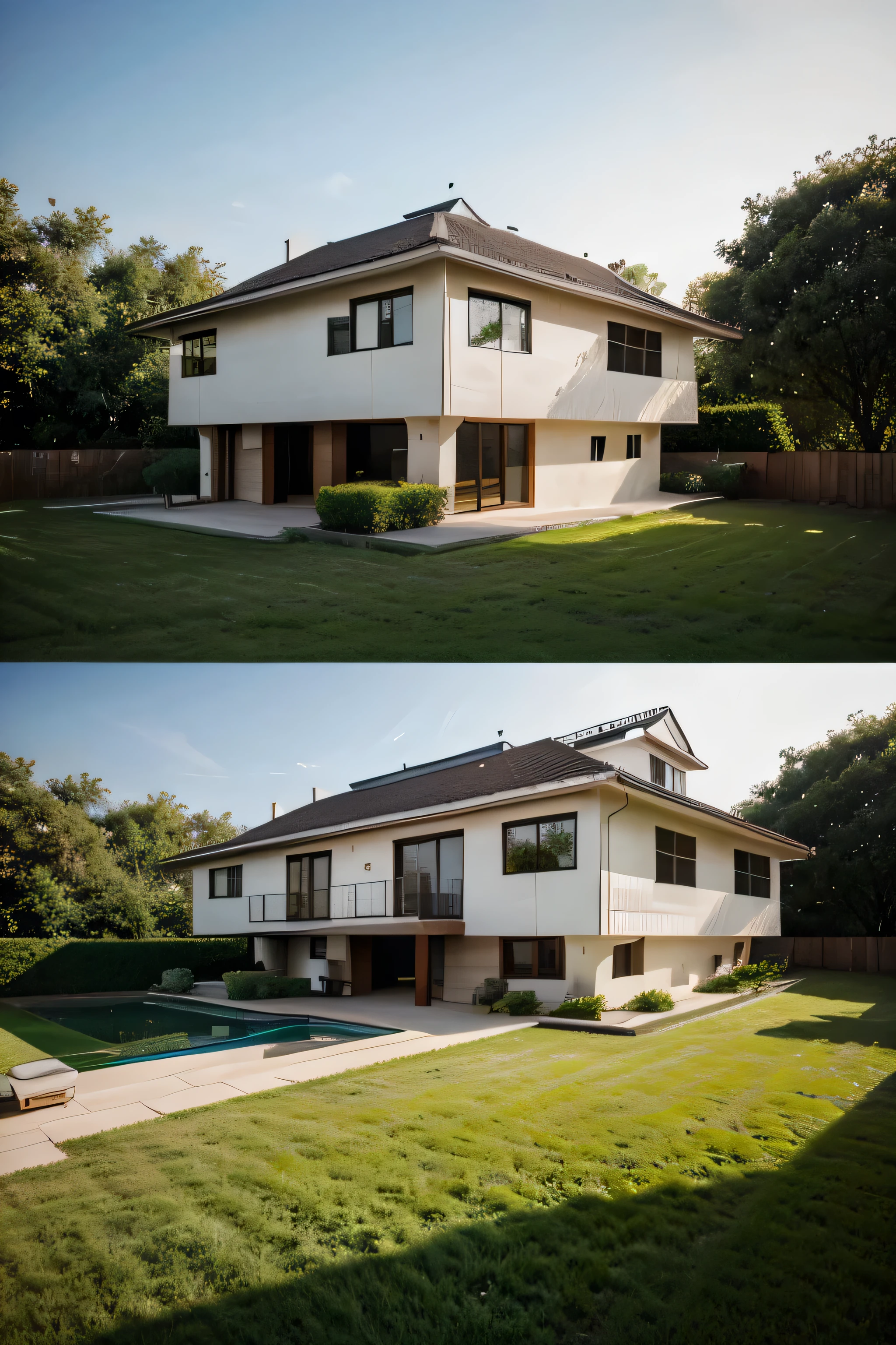 make me a house that can be seen from the side of the house, it is a simple, luxurious house