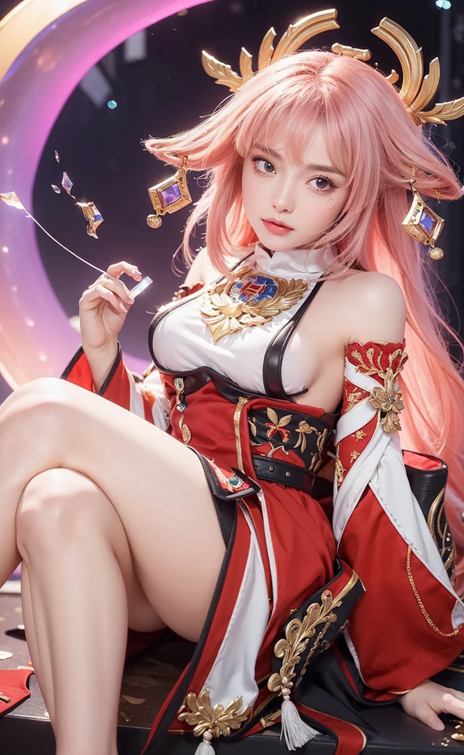 (Best quality, 8k, Masterpiece :1.3), upper bod y, Sharp focus :1.2, Beautiful woman with perfe ct figure, Highly detailed facial and skin textur e, Detailed eyes, Double eyelids, Interior view, :
erpect lighting, Glowing skin,
