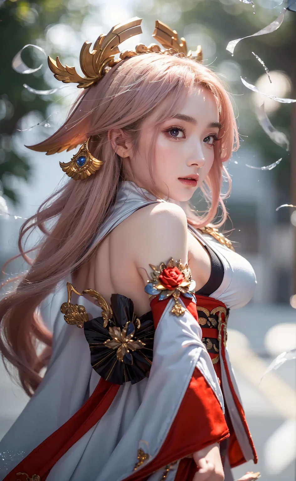 (Best quality, 8k, Masterpiece :1.3), upper bod y, Sharp focus :1.2, Beautiful woman with perfe ct figure, Highly detailed facial and skin textur e, Detailed eyes, Double eyelids, Interior view, :
erpect lighting, Glowing skin,