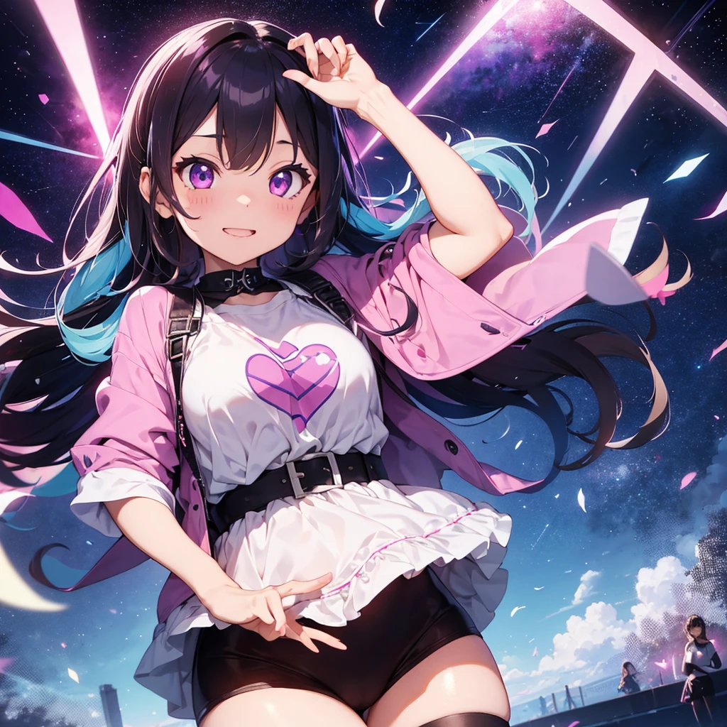 Create a logo for an idol group called AiBabe69. The logo should be modern, energetic, and stylish, using vibrant colors like pink and purple. Include playful elements such as stars or hearts and ensure the name 'AiBabe69' is prominently and correctly displayed in a bold, dynamic font.