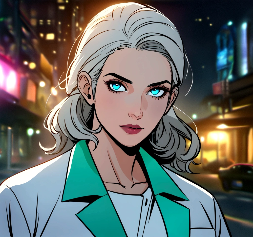 gtav style. Best quality, artwork-gta5 heavily styilized portrait of treavor philips wearing doctor outfit looking at the viewer, perfect face, perfect eyes, 