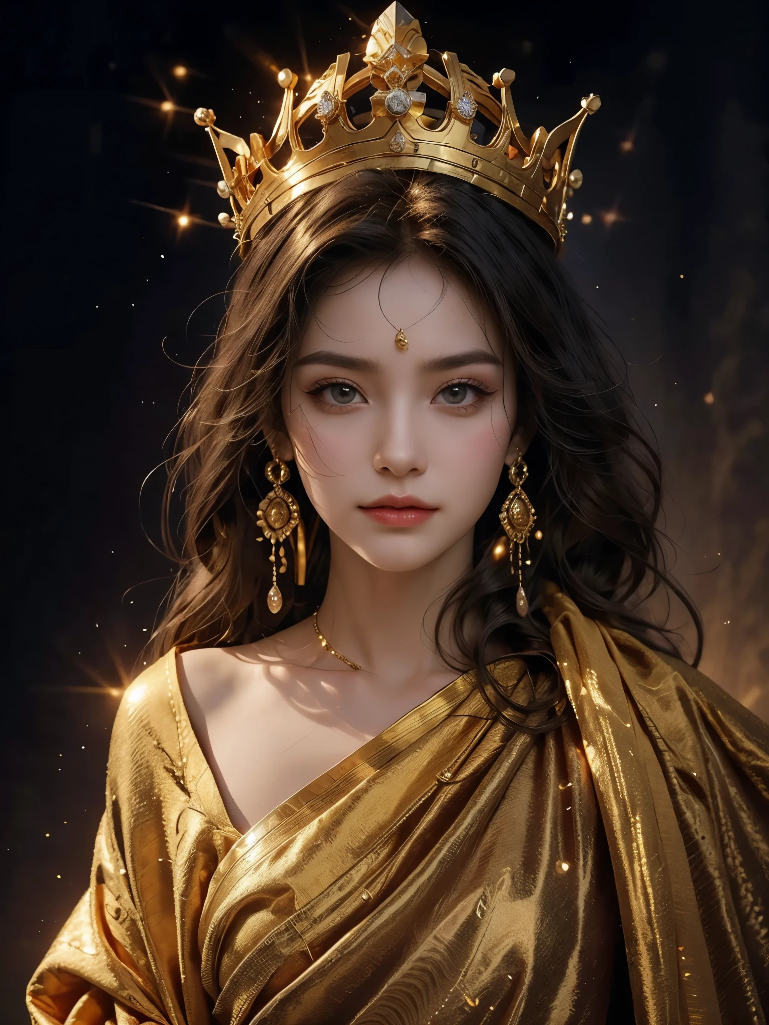 Designer of a golden crown, realistic object