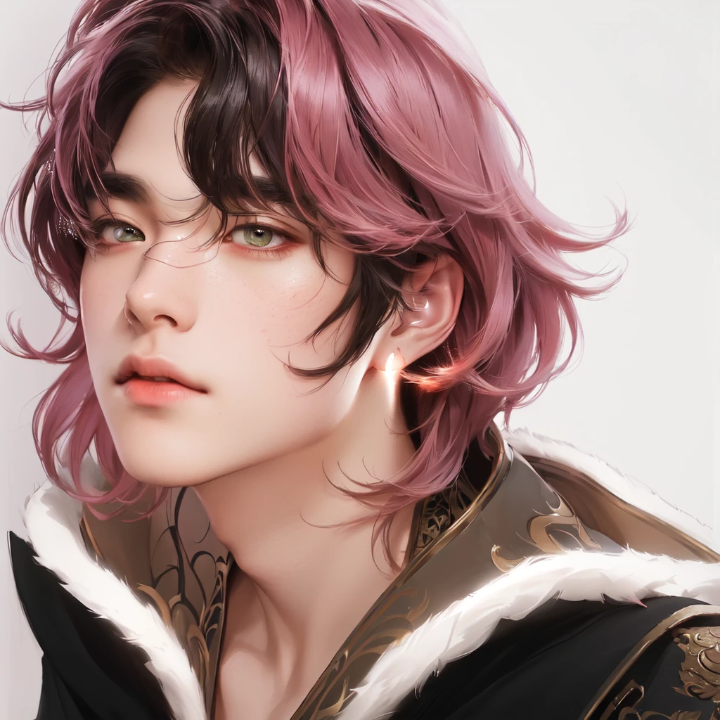 masterpiece, best quality, (extremely detailed CG unity 8k wallpaper), (best quality), (best illustration), (best shadow), absurdres, realistic lighting, (Abyss), beautiful detailed glow, art by PeterMohrBacher, Taehyung, Taehyung bts, Asian boy, prince, fantasy clothes