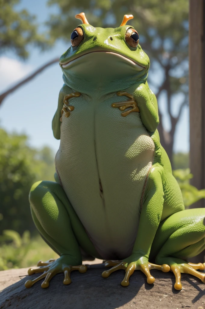 A singing frog
