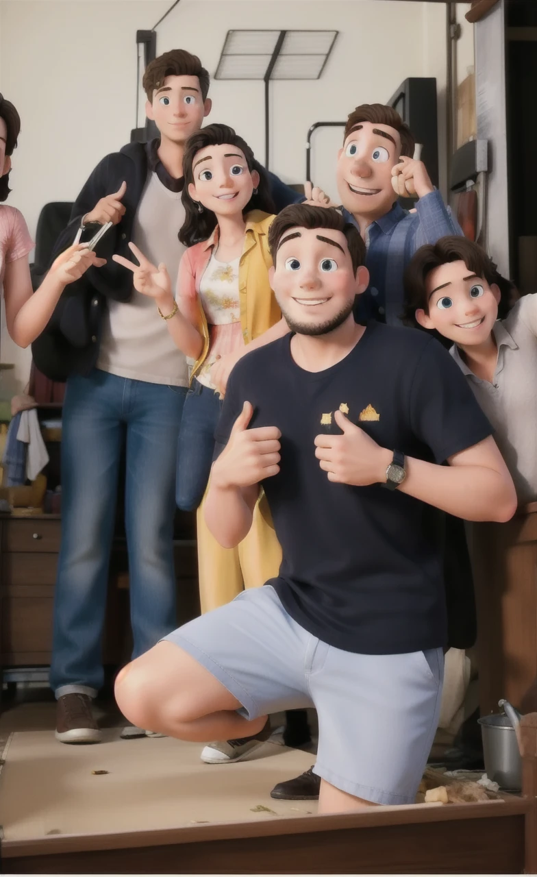 masterpiece, best quality, an Young man, boy, girl, boy, and madam