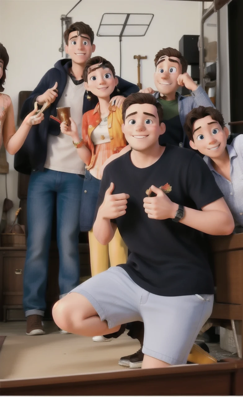 masterpiece, best quality, an Young man, boy, girl, boy, and madam