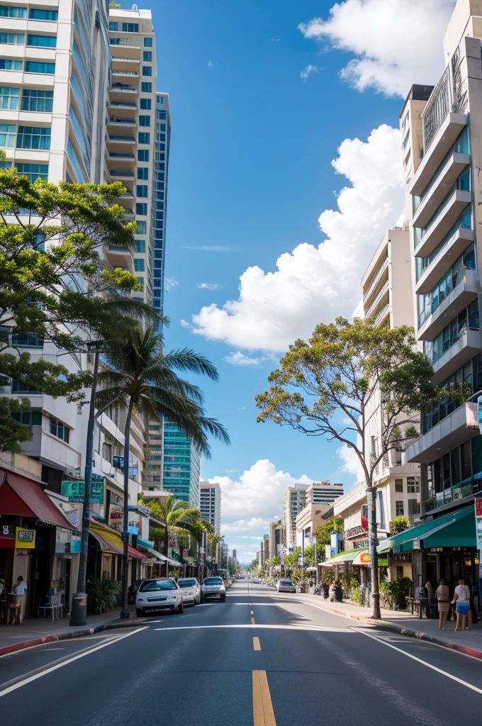 Kalakaua Avenue、Downtown、Landscape only、human perspective、