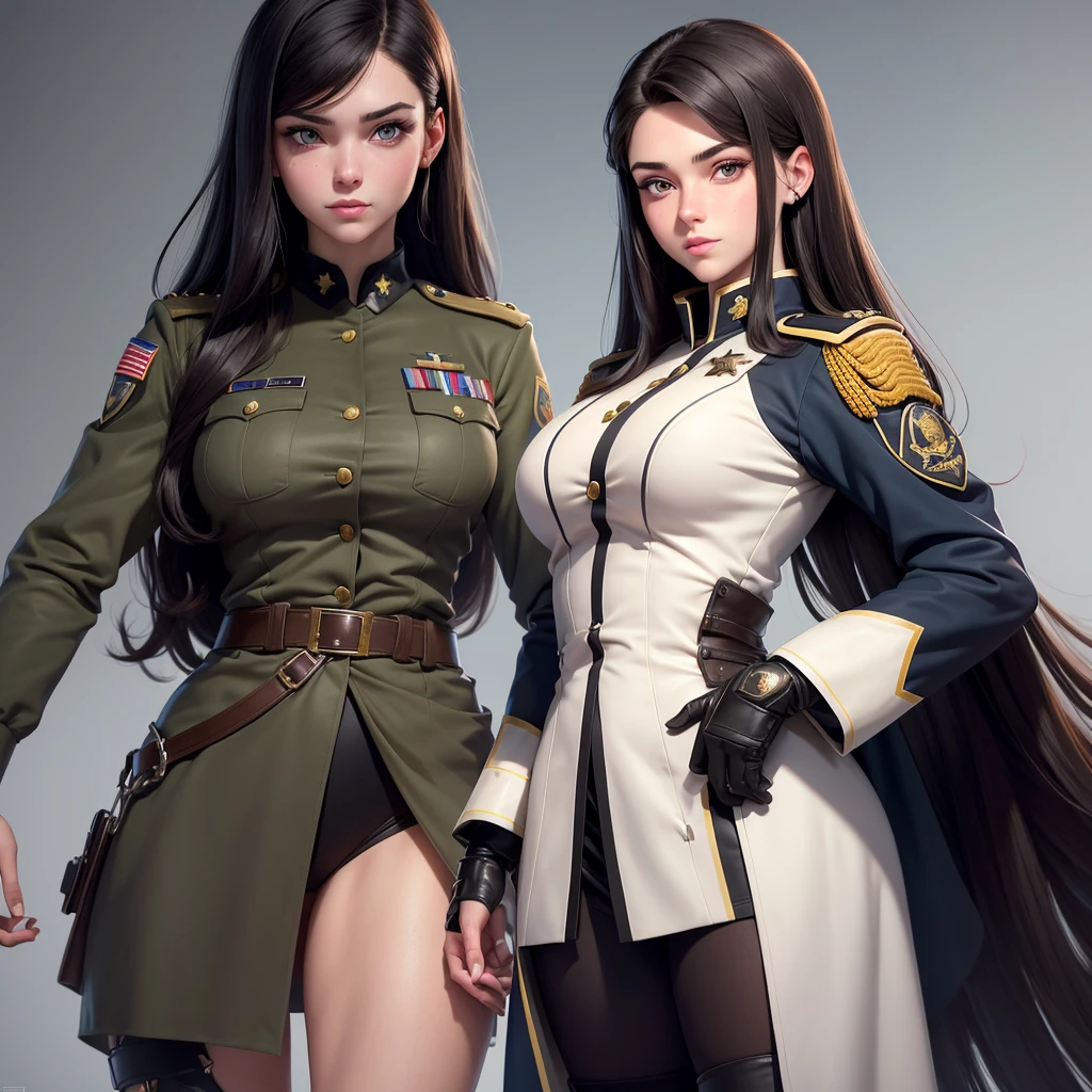 Heather Akron is a 22 years old girl cadet with dark hair.. His eyes are yellow color, and his gaze is sexy, she has a tall stature and a strong build due to his military training.. She usually wears military officer uniforms, with insignia and patches indicating their rank and affiliation.