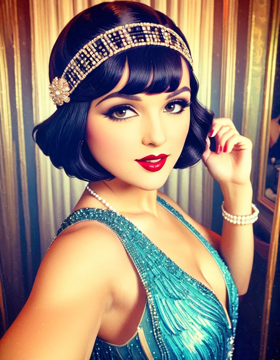 Vintage Flapper Self-Portrait: Let a modern Flapper take a selfie that embodies the spirit of the 1920s, using filters and effects to add a touch of nostalgia