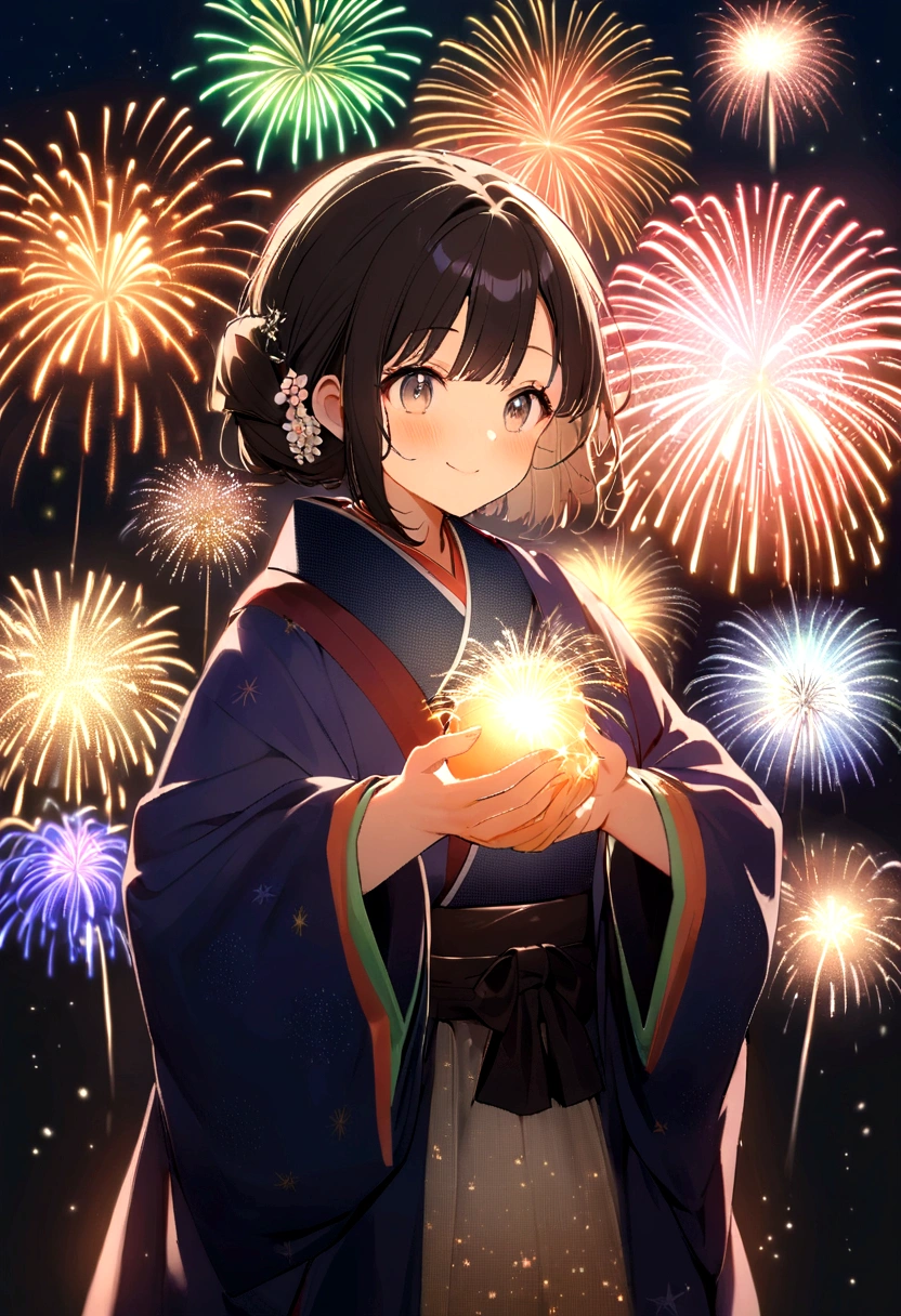 ((firework)), No background, 球状のfirework, Complex and shining atmosphere, Magic Particles, New Year's Eve, Sparks and liquid fires, 大きなfireworkが1つ,Magic Particles, Luminous sphere, Magic Particles in the air, Spherical lightning, sparkling in the air,colorful,日本のfirework, 水辺の上でfireworkが上がっている、湖の上でfireworkが上がってる
