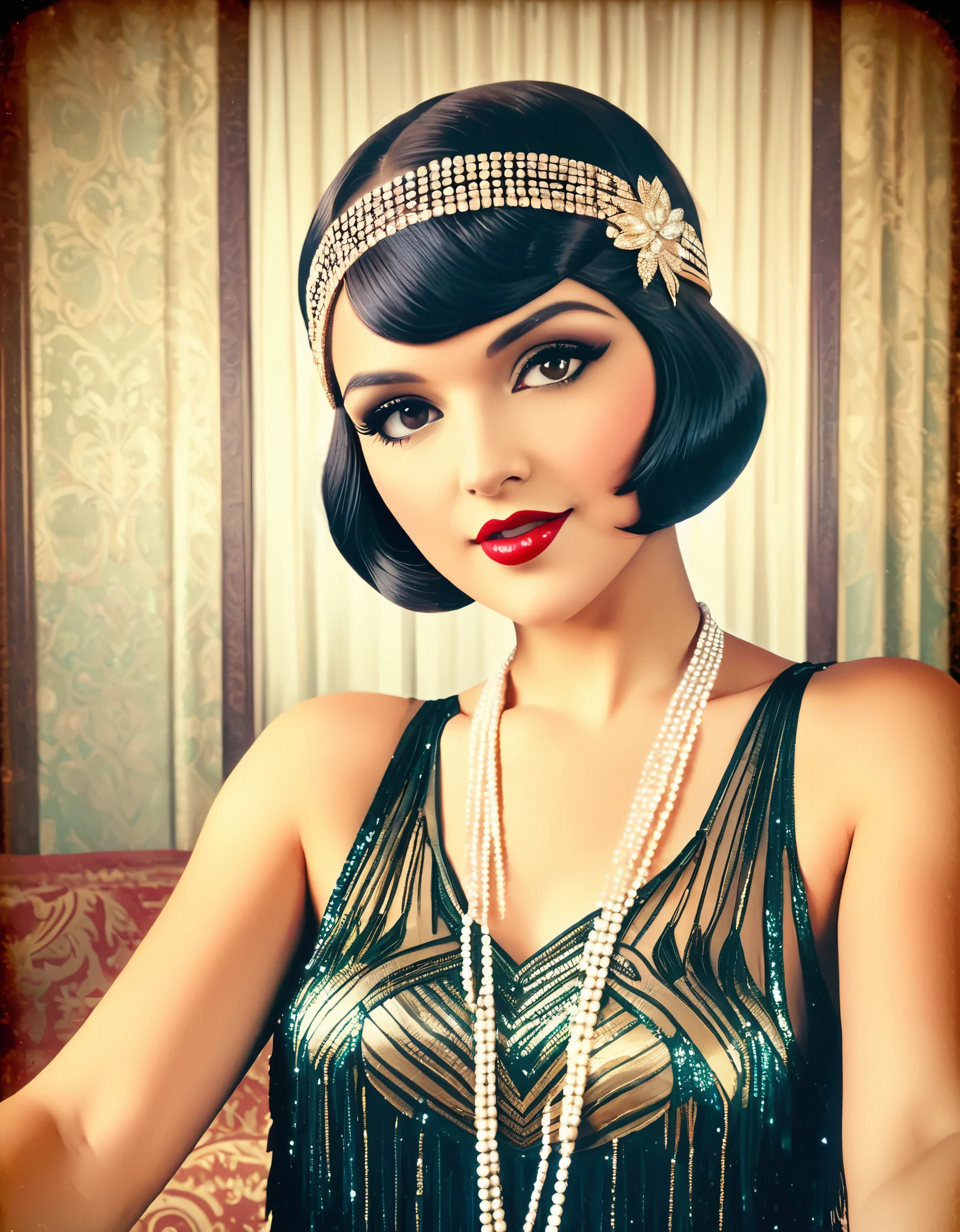 Vintage Flapper Self-Portrait: Let a modern Flapper take a selfie that embodies the spirit of the 1920s, using filters and effects to add a touch of nostalgia