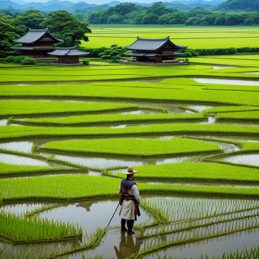 Country house、Peaceful rice fields、Senior Samurai、Attendance shift