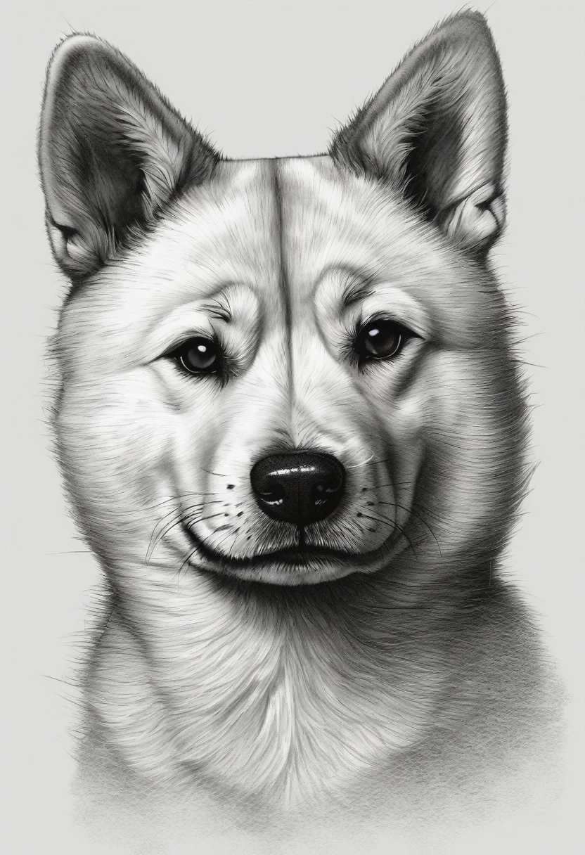 As a professional illustrator, create a very traditional yet bold 2D image of a Shiba Inu puppy without any text. The puppy should look very angry and be baring its teeth with a surreal expression. Ensure the depiction of the fur is highly realistic, rendered in black-and-white monotone. Use delicate ink and brushstroke details.
Focus on depicting distinctive and realistic whiskers, especially the cheek whiskers. The design should feature a Japanese dog and have a Japanese-style aesthetic. Incorporate an artistic circular motif.