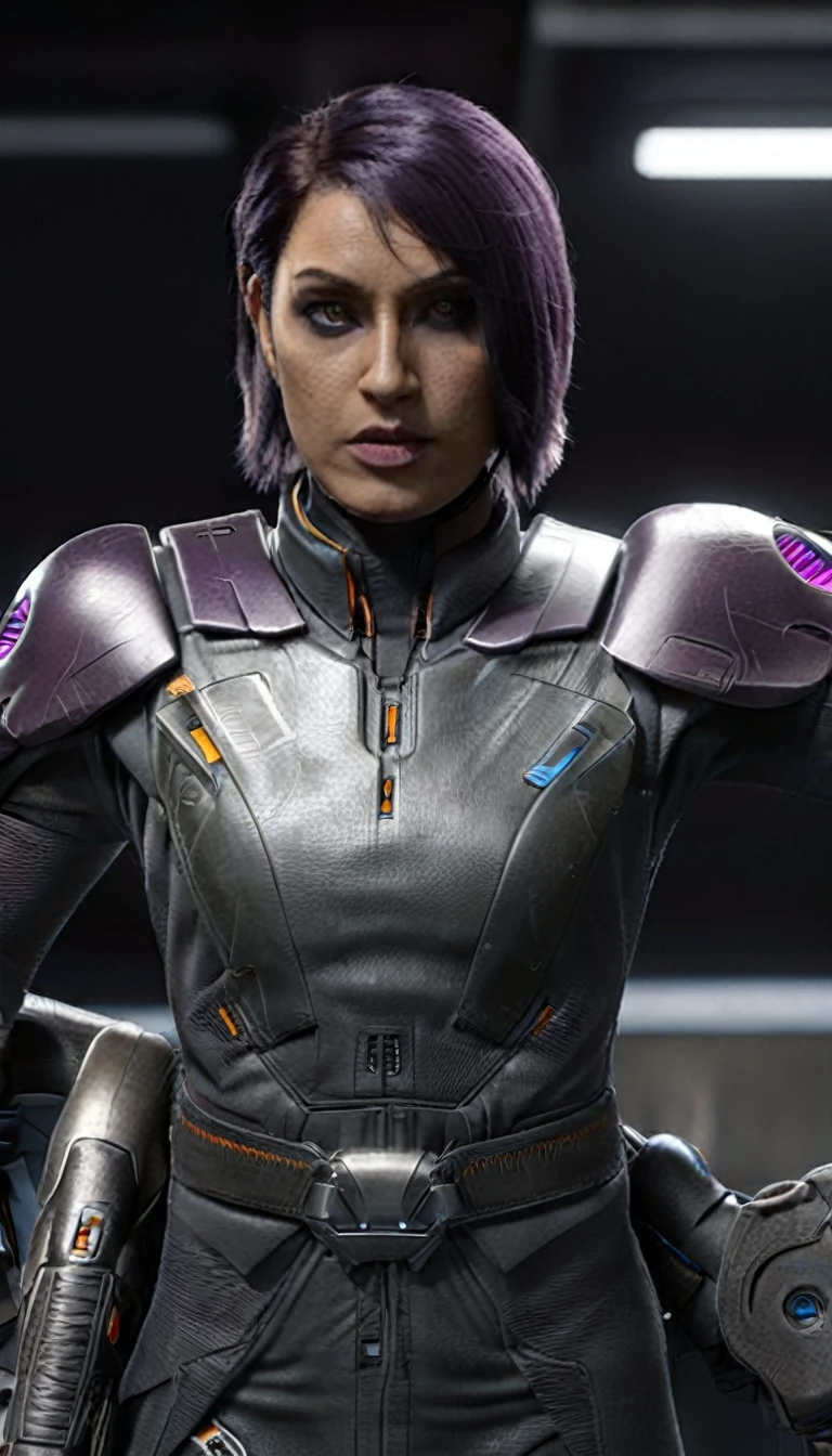 professional 3d model Cinematic scene, sabine wren, SILVER armor HUGE BREASTS, Ghost in the Shell, detailed background, masterpiece, best quality, high quality, highres, absurdres . octane render, highly detailed, volumetric, dramatic lighting
