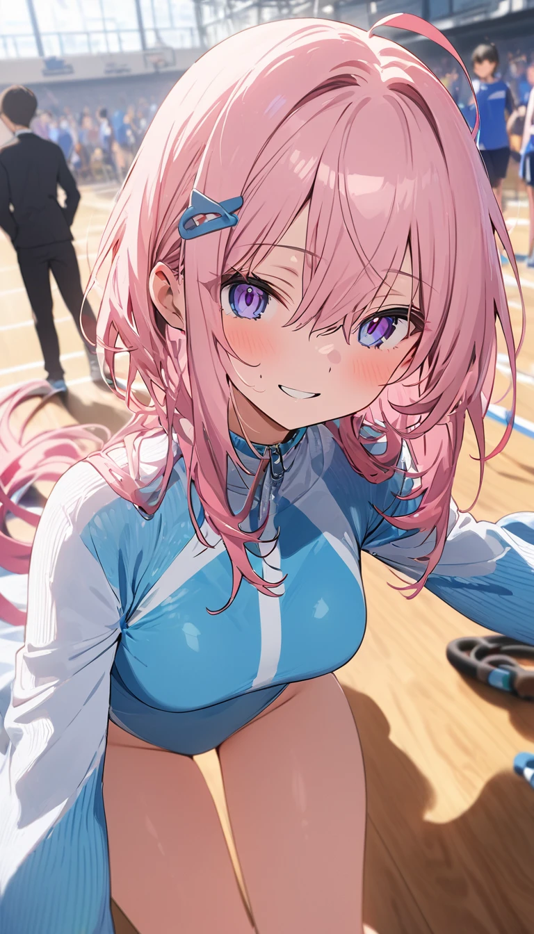 highquality illustration, masterpiece, very delicate and beautiful, attractive girl,(colorful leotard, heattech leotard,tight leotard,long_sleeve leotard,ribbed leotard,high_leg leotard,turtleneck leotard), thin,slender body,slim,gymnastics club,2 girls,gymnastics athlete,bare legs,gymnasium background,beautiful eyes, light smile,(masterpiece, best quality:1.2), highres, extremely detailed CG unity 8k wallpaper, perfect lighting, Colourful, ultra-high res,4K,ultra-detailed, photography, 8K, HDR, 17 ages,