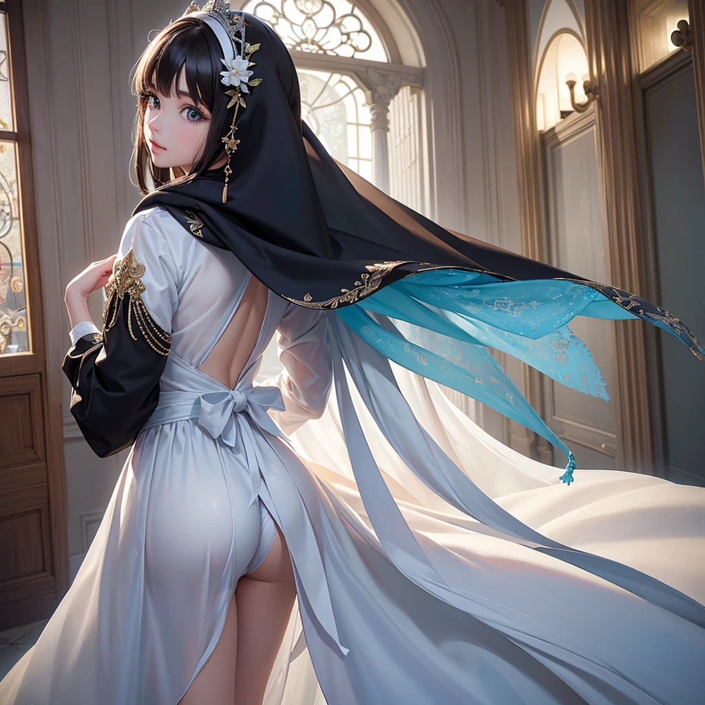 nahidadef, NFV, ((best qualityer)), ((main part)), ((detailded)), realisitic, difficult, 16 mil., hdr, RTH,(work of art, maximum quality, best qualityer, offcial art, beautiful and aesthetically pleasing:1.3), illustration, beautiful detailded eyes, (1 girl), rear focus, Back,bowed, Looking back, (work of art, maximum quality, best qualityer, offcial art, beautiful and aesthetically pleasing:1.3), illustration, beautiful detailded eyes, (1 girl), rear focus, Back,bowed, Looking back,high panties, jacket with a hood, open jacket, hands, 比基尼, best qualityer, очень detailded