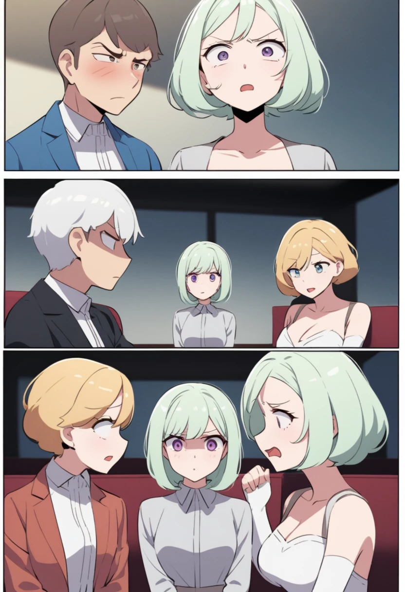 Please make a cartoon about a wife deciding to divorce. ＃Top１A couple having a fight
