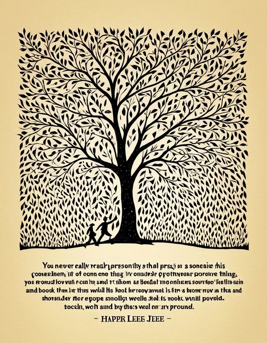 Create an image that visually represents the quote "You never really understand a person until you consider things from his point of view... until you climb into his skin and walk around in it" from the book "To Kill a Mockingbird" by Harper Lee.

The image should show two people, one inside the other's "skin," symbolizing the act of stepping into someone else's perspective and experiencing the world through their eyes. This visual representation should capture the essence of empathy and understanding as conveyed by the quote.