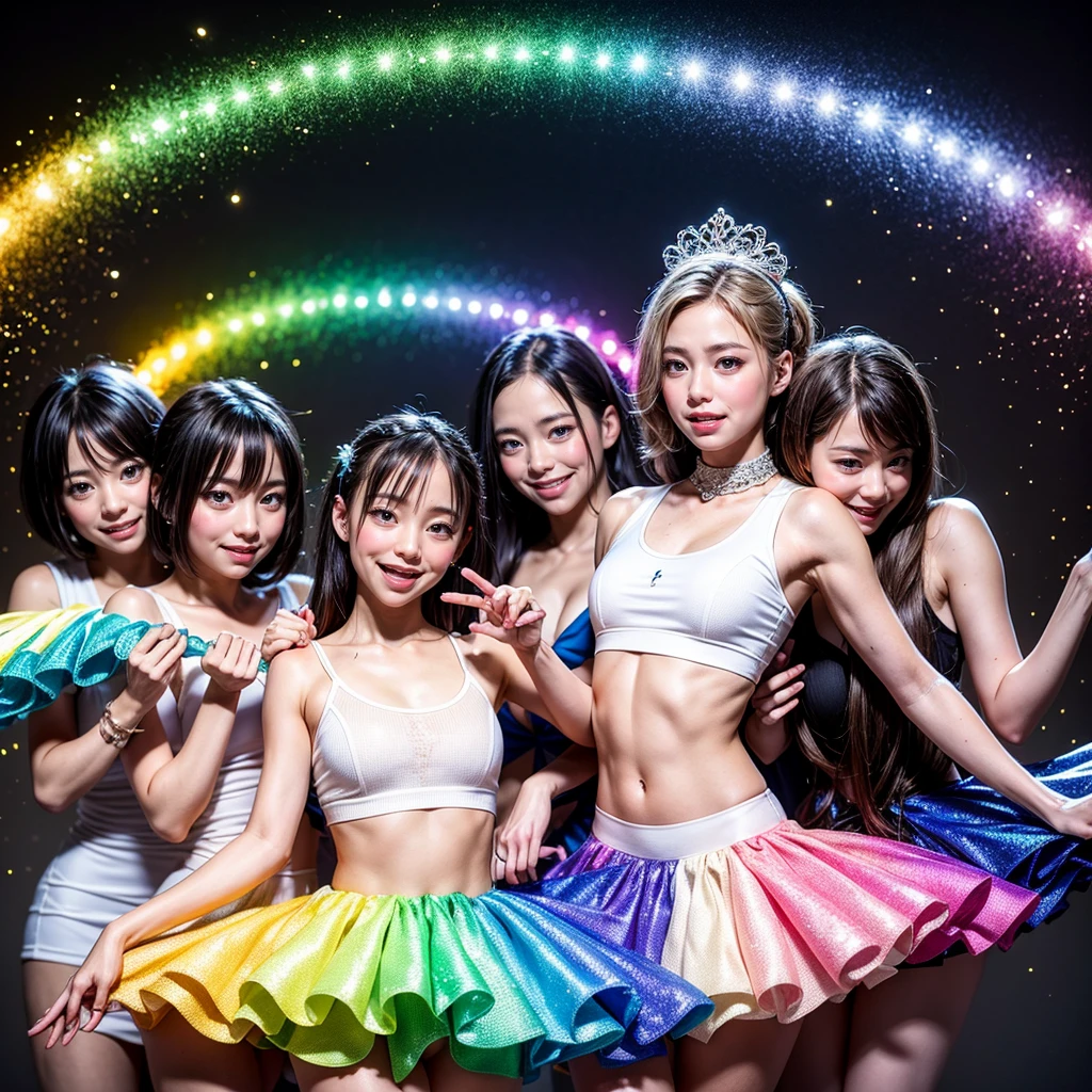 ((ExtremelyDetailed (PUNIPUNI KAWAII 12 Girls in a row:1.37)) Shibuya Hachiko-mae scramble crossing), (masterpiece 8K TopQuality:1.2) (ProfessionalPhoto:1.37), Different types of hair colors, {((White skinny AthleticWear))|SchoolUniform|Tutu}, {(Hidden Hands)|(Corrected BabyLike hand)}, (Joyful Expressions LifeLike Rendering), PerfectLighting (RainbowColor particles:1.2)(Dazzling Blurred ColorfulLights) MotionBlur BREAK (Acutance:0.8) Impeccable Radiant PearlSkin with Transparency . (((no extra limbs)))(Exposed:-0.8)