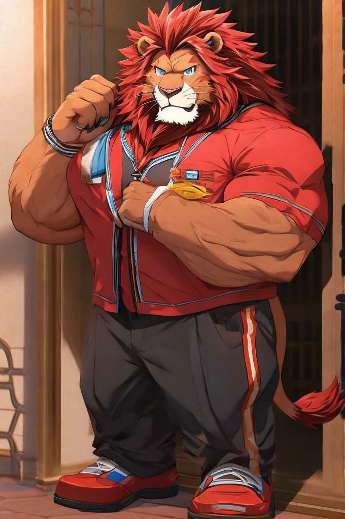 enji todoroki dad lion, full body
