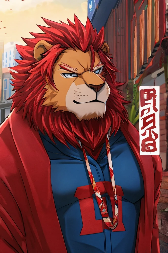 enji todoroki dad lion, full body
