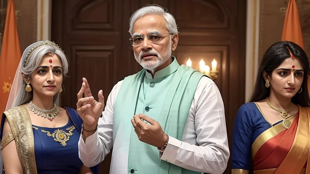 Make a image in which modiji is proposing meloni Italian prime minister